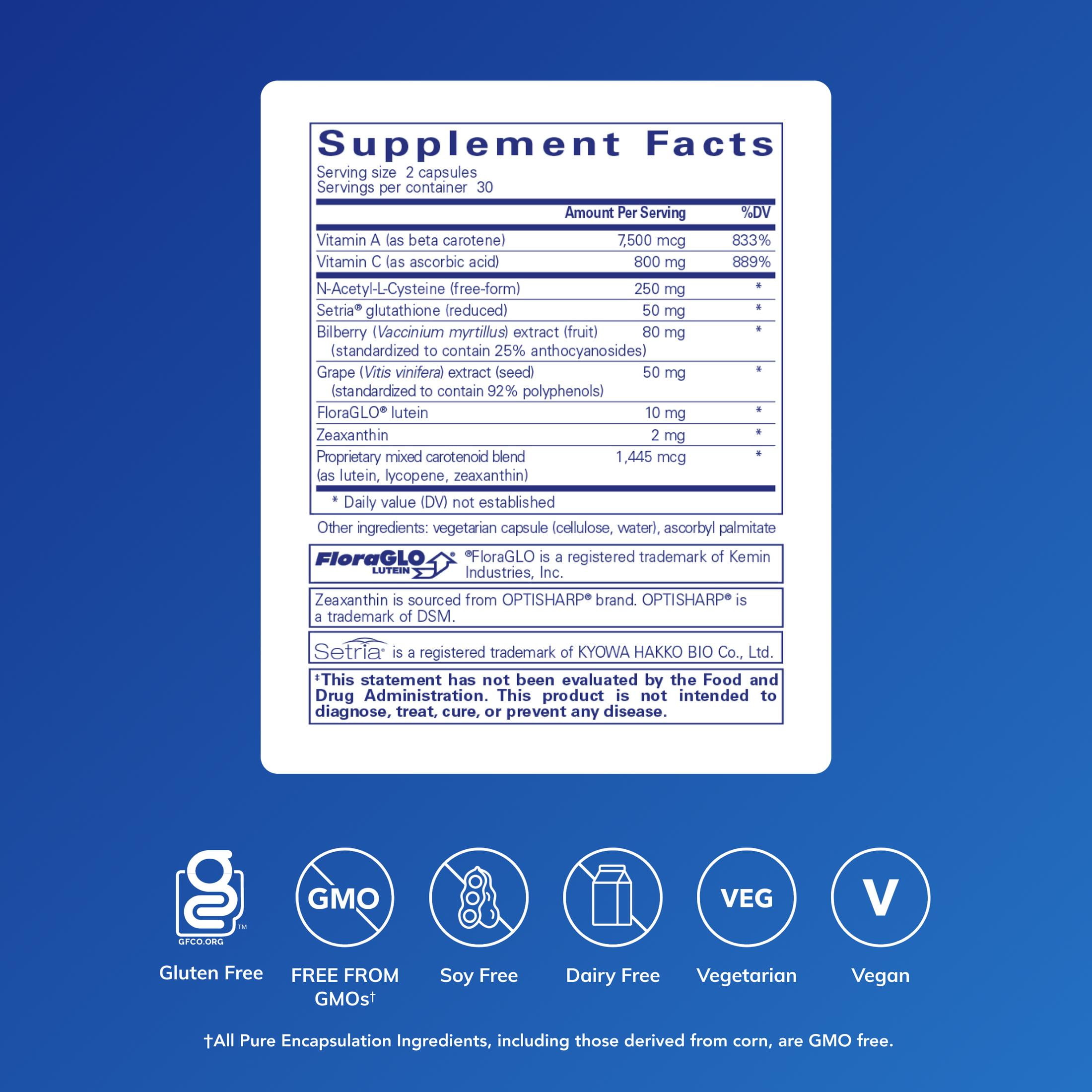 Pure Encapsulations Macular Support Formula, Healthy Eyes*, 60 Count