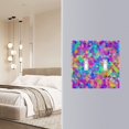 thumbnail image 4 of Yayeee Toggle Light Switch Wall Plate 3-Gang 6.37"x4.48" Decorative Outlet Cover, Vibrant Geometric Pattern, 4 of 7