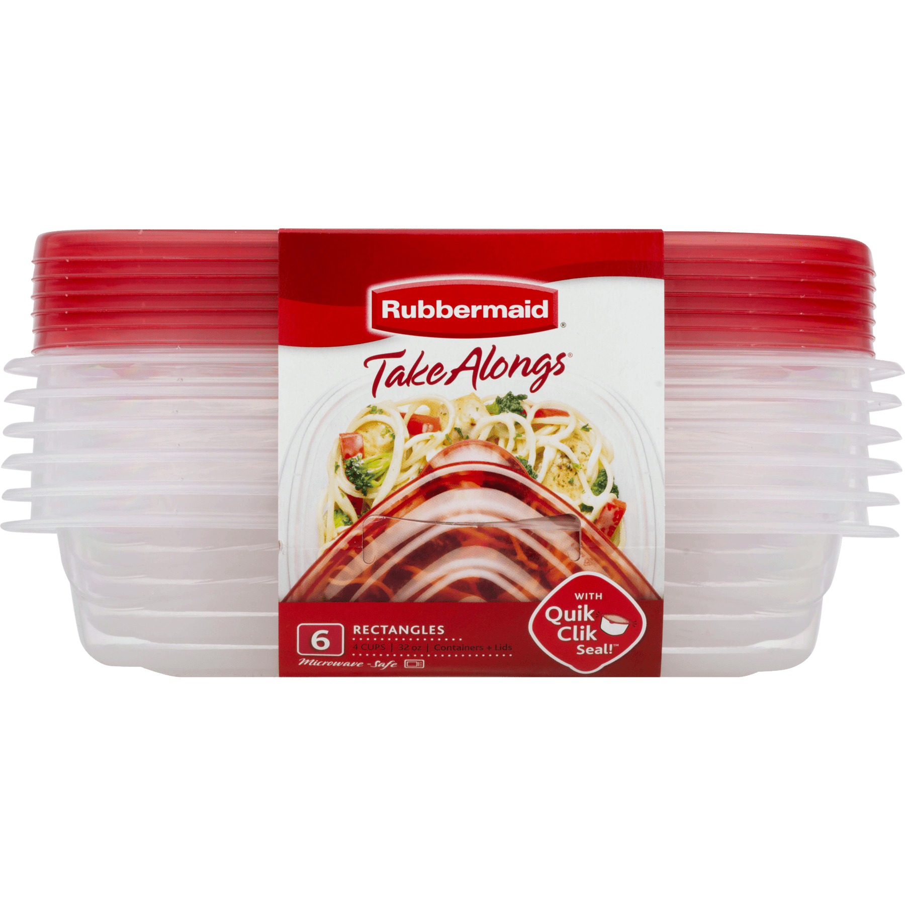 Rubbermaid TakeAlongs Rectangle Food Storage Containers (Set of 6), 4 ...