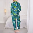 thumbnail image 6 of Wukai Shark And Leaves Print Women's Pajama Set - Soft Long Sleeve Sleepwear for Comfort and Style-X-Large, 6 of 9