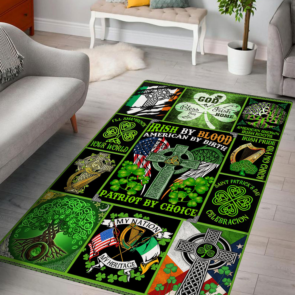 Rectangle Area Rug For Living Room, Bedroom, Irish Rug Irish By Blood