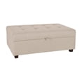 thumbnail image 4 of CorLiving Aubin Large Fabric Upholstered Indoor Storage Ottoman with Tufted Lid and Wood Legs, Beige, 4 of 13