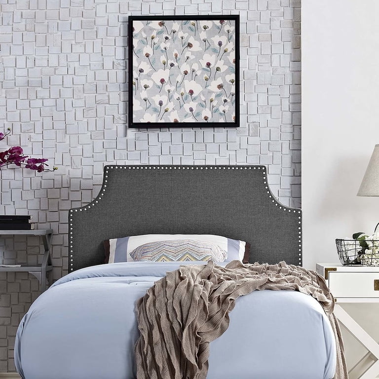 Modway Laura Twin Upholstered Fabric Headboard, Gray photo 2