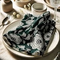 thumbnail image 3 of Vargottam Premium Cotton Muslin Napkins - Set of 12, 20-Inch Green Leaves Print, Soft and Absorbent Cloth Napkins for Dining, Decor, Weddings, and Special Occasions - Machine Washable, Table Linens, 3 of 7