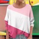 thumbnail image 2 of Camisas de otoño,Camiseta de mujer, cuello redondo, manga larga, informal, poliéster, estampado liso, corte regular para uso diario, sopatenor, 2 of 8