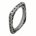 thumbnail image 3 of 925 Sterling Silver Black Plate Square Stackable Ring, 3 of 7