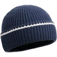 thumbnail image 2 of Kukuzhu Trawler Beanie Watch Hat Roll-up Edge Skullcap Warm Knitted Ribbed Cuffed Skull Hat Cap Unisex Outdoor Plain Knit Hats, 2 of 7