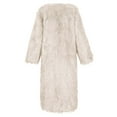 thumbnail image 6 of Hueook Faux Fur Jacket Womens Ladies Warm Faux Furry Long Coat Jacket Winter Solid V-neck Outerwear Beige L, 6 of 6
