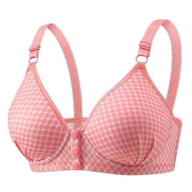 WRKEKC Front Closure Wireless Bra for Women Lace Adjustable Straps Breathable Comfortable Everyday T-Shirt Bra Support Lightly Padded Full Coverage Soft Cup