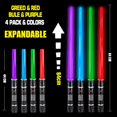 thumbnail image 2 of Light Up Saber LESUTER TOYS, paquete de 4 unidades con 4 colores para niños y adultos, 2 of 6