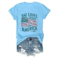 thumbnail image 4 of WEIYLL T-Shirts pour Femmes Manches Courtes Col Rond Été Imprimé Graphique Bleu Clair Tailles TTTG, 4 of 4