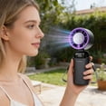 thumbnail image 1 of Handheld Mini Fan with Thermoelectric Cooling, Rechargeable 3000mAh 3-Speed, Portable Digital USB Fan for Outdoor Travel, White/Black, 1 of 9