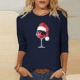 thumbnail image 2 of Ltctricy Women's Tunic Tops 3/4 Length Sleeve Crew Neck Christmas Printed Fall Shirts Casual Tee Blouses Fashion Clothing(Navy-bb1,Large), 2 of 5