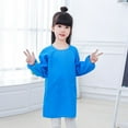 thumbnail image 2 of BOOMNY Girls T-Shirts Kid Art Smock Solid Color With Pocket Apron Printed Long Sleeve Artist Painting Aprons Smocks Cool Breathable Tee Leisure Girl's Summer Clothing 8-12 Years, 2 of 3