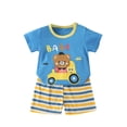 thumbnail image 1 of Ensembles d'Été pour Enfants, Ensembles pour Garçons, Ensemble Décontracté pour la Maison avec Haut à Col Rond à Manches Courtes et Shorts à Taille Élastique, 1 of 3