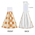 thumbnail image 3 of Yayeee Kitchen Hanging Hand Towels Set of 2 with Loop Bathroom Absorbent Tie Towel, Orange Checkered Pattern, 3 of 7