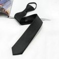 thumbnail image 4 of Black Clip On Tie Security Ties For Men Women Doorman Steward Matte Necktie Funeral Clothing Accessories, 4 of 5