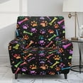 thumbnail image 2 of Xixirimido Colored Bones Paws Pattern Recliner Slipcovers 4-Pieces Lazyboy Covers Couch Chair Cover Non Slip Reclining with Storage Pockets Furniture Protector for Pets, 2 of 8