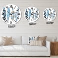 thumbnail image 4 of Designart 'Blue Boho Feathers I' Bohemian & Eclectic Wall Clock, 4 of 5