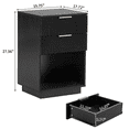 thumbnail image 3 of Tcbosik 15.7 Inch Night Stand, Small Side Table with Open Shelf and 2 Storage Drawers, End Table for Bedroom, Living Room, Easy Assembly, Black, 3 of 10