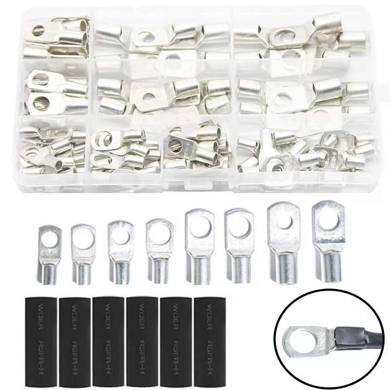 240 piece cable lug battery copper ring crimping terminal wire connector-