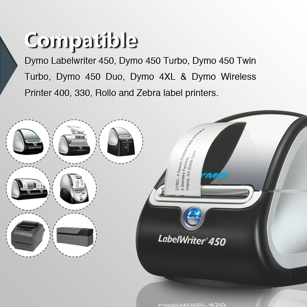 Compatible DYMO 30857 (2-1/4" x 4") Visitor Name Tag Badge Labels, Perforated, Compatible with DYMO Labelwriter 450, 4XL, Rollo & Zebra Desktop Printers [16 Rolls/4000 Labels]