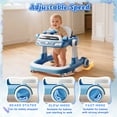 thumbnail image 4 of WonderStone 6 in 1 Baby Walker, Height-Adjustable Push Walker with Music & Light Toys, Baby Bouncer & Activity Center for Boys and Girls 6-18 Months (Blue), 4 of 10