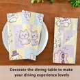 thumbnail image 2 of Iauyy Satin Napkins Set of 1- Pastel Animal Checker DIY Printing Decoration Cloth Napkin- Easy Care for Home/Party, 2 of 8