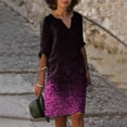 thumbnail image 1 of WILLBEST Maxi Vestidos de Mujer Vestido Informal de Verano con Cuello En V y Manga Media con Estampado Retro Grande​​, 1 of 3