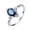 Silver Blue, variant on HIJONES Women's Stainless Steel Elliptical Zirconia Ring Engagement Wedding Love Promise Jewelry Silver Blue Size 10