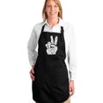 thumbnail image 1 of LA Pop Art Full Length Word Art Apron - PEACE FINGERS, 1 of 2