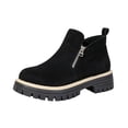 thumbnail image 2 of EKVAHL Orthopedic Platform Chelsea Booties for Women, Lug Sole Arch Support Slip On Short Boots, Side Zipper Retro Daily Outdoor Walking Boots Black, 2 of 6