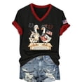 thumbnail image 4 of MEICHEN Women's 250th Anniversary V Neck Graphic Tee Casual Soft Print T Shirt Blouse Short Sleeve Summer Top, 4 of 6