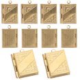 thumbnail image 2 of MOVTOTOP 10pcs Book Charms Rectangular Pocket Pendant Charms Copper Locket Charms for Jewelry Making DIY, 2 of 6