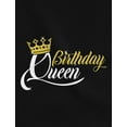 thumbnail image 2 of Birthday Queen Top for Women and Girls Birthday Girl Crown Women T-Shirt XXX-Large Black, 2 of 6