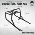 thumbnail image 3 of Parrilla para moto Mach Cargo 150 YBR 125 negro, 3 of 6