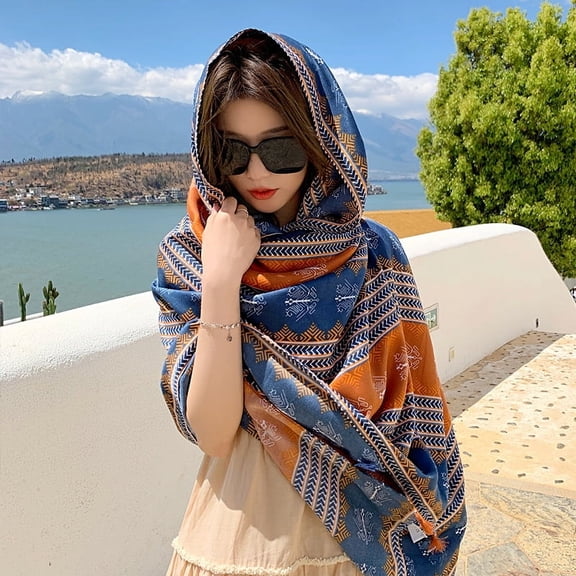 Nvzi-c Scarf for Women Fashion Scarf Floral Print Scarves for Women Lightweight Spring Summer，K