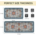 thumbnail image 2 of Blue Teal Boho Style Kitchen Rugs Sets,Kitchen Mats for Floor 2 Piece,Washable Kitchen Rugs Non Slip (17"x48"+17"x24"), 2 of 5