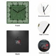 thumbnail image 2 of Green Geometric Wooden Wall Clock Silent Non Ticking, White Greek Key Design Burlap Modern Art Square Wall Clocks Battery Operated, Decor Clock for Home Office, Living Room, Kitchen, 12 Inch, 2 of 9