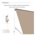 thumbnail image 6 of Retractable Patio Awning 6ft Cream - UV Sun Shade Window Cover w/Hardware, 6 of 9