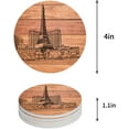 thumbnail image 1 of FMSHPON Paris City View Sketch Drawn on Vintage Wood Grain Set of 6 Round Coaster for Drinks, Absorbent Ceramic Stone Coasters Cup Mat with Cork Base for Home Kitchen Room Coffee Table Bar Decor, 1 of 6