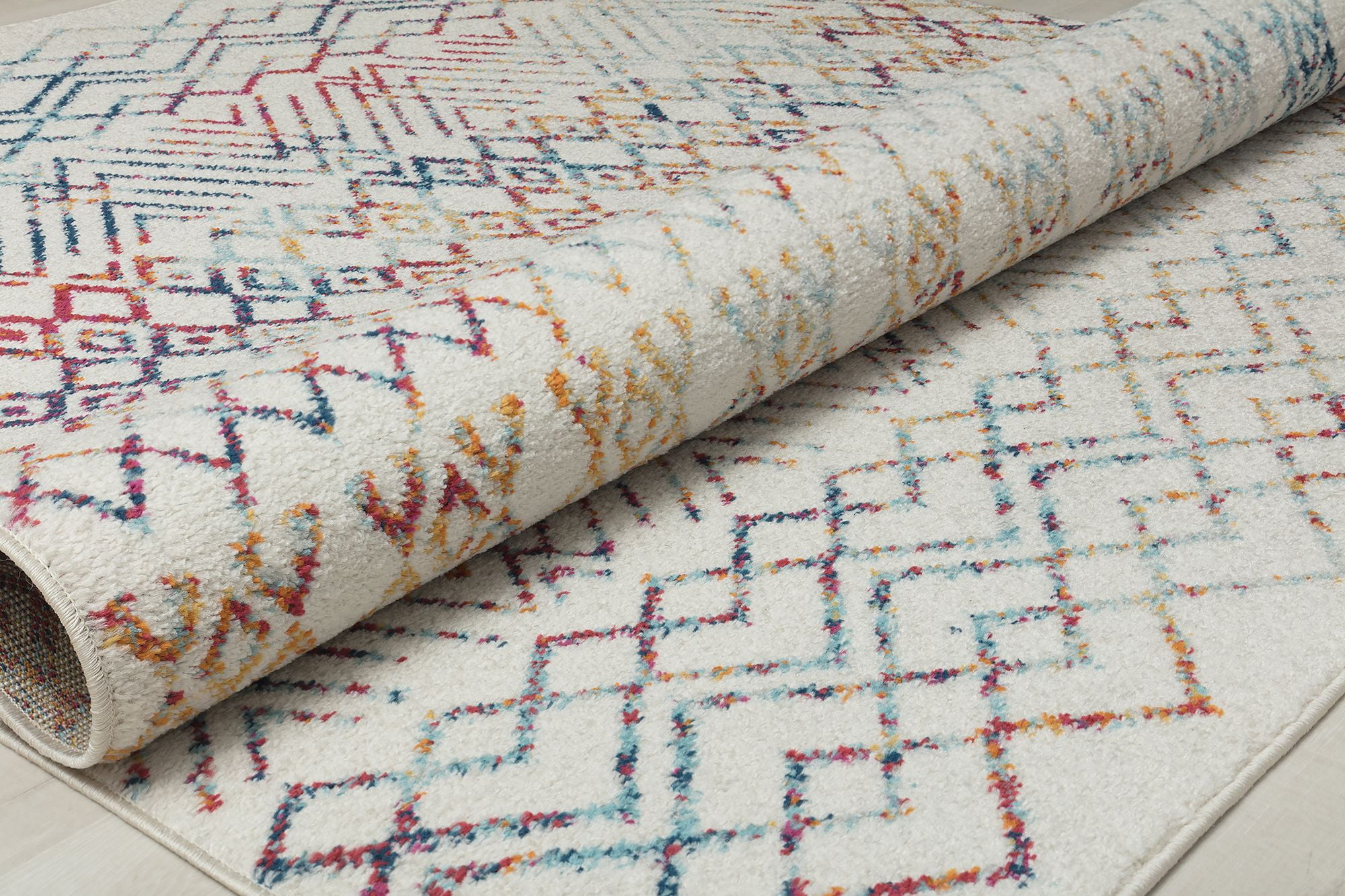 Mason Brooks Ryder KN20A Prismatic Delight Moroccan Tribal White Area Rug, 8'3"X10'0"
