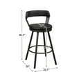thumbnail image 6 of Pemberly Row Metal Swivel Pub Height Chair in Silver/Black (Set of 2), 6 of 6