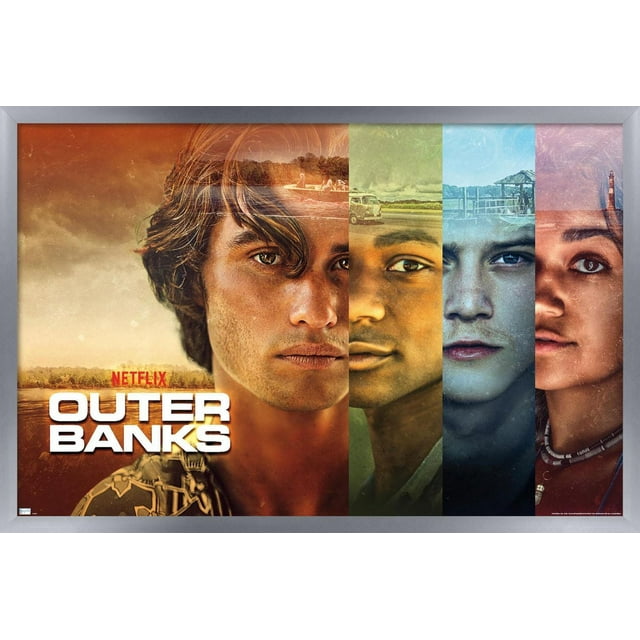 Netflix Outer Banks - Faces Wall Poster, 22.375" x 34" Framed