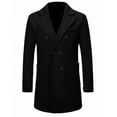 thumbnail image 6 of Mens Trench Coat Slim Fit Double Long Peacoat Color: Black Size: M, 6 of 9