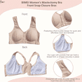 thumbnail image 4 of BIMEI Mastectomy Bra Front Snap Closure with Pocket Adjustable Soft Daily Plus Bras for Women,Beige,52, 4 of 5