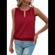 thumbnail image 3 of Chaleco de Moda con Cuello Redondo y Botones, Color Liso, Rojo, Talla M, 3 of 6