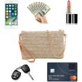 thumbnail image 4 of Women Mini Straw Woven Cross-body Shoulder Bag Chain Strap Evening Beach Clutch Handbag Wristlet, 4 of 6