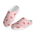 thumbnail image 2 of Daiia Floral Strawberr Print Women’s Fuzzy Slippers Memory Foam Lightweight House Shoes Cozy Loafer Flannel House Shoes-39/40, 2 of 7