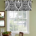thumbnail image 4 of 2 Pack Valances for Windows, Polynesia Texture Window Valances for Living Room/Bedroom/Bathroom, Vintage Floral Tribe Abstract Art Black Light Filtering Kitchen Curtain Valance 54"W x18" L, 4 of 9